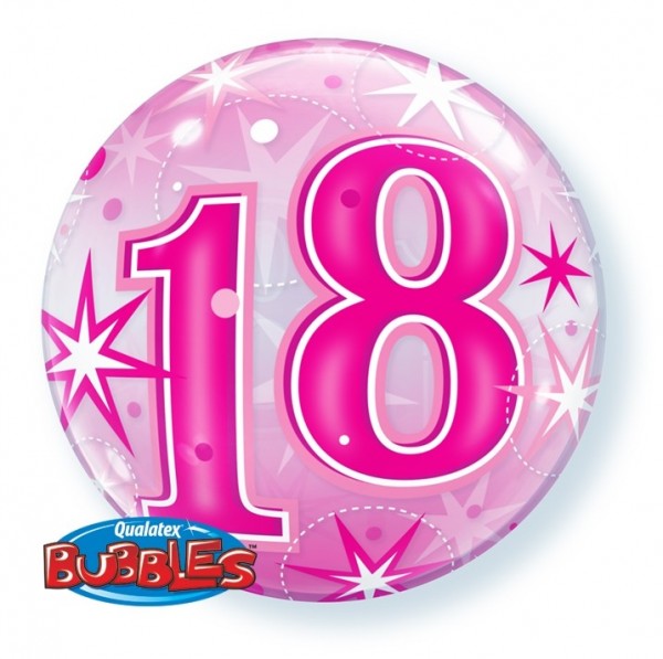 Ballongruß: Bubble 18 pink, ca. 56 cm