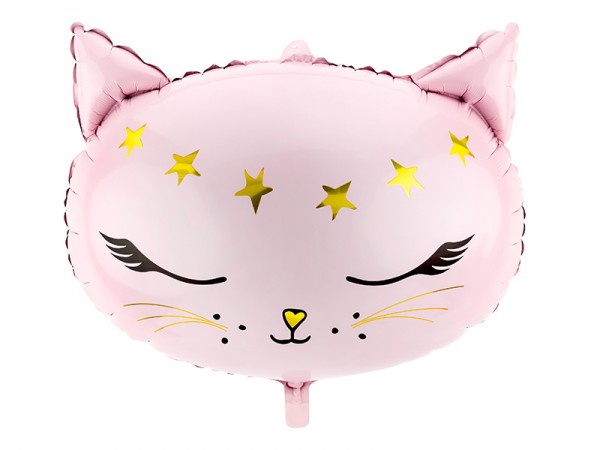 Folienballon Katze rosa, ca. 48 cm