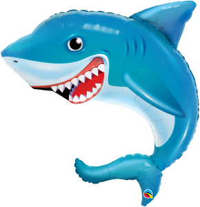 Ballongruß: Hai blau rot, ca. 85 cm