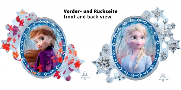 Ballongruß: Frozen II Eisprinzessin, Spiegel Elsa &amp; Anna, ca. 75 cm