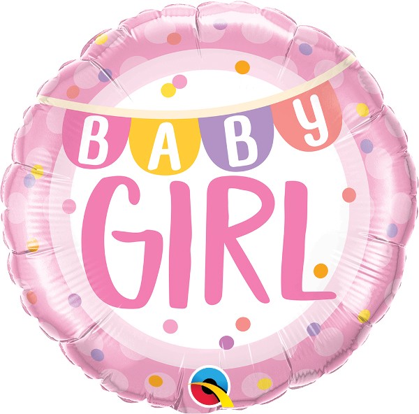 Ballongruß: Baby Girl, Girlande Punkte, ca. 45 cm