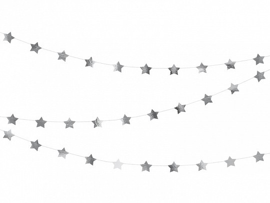 Girlande Sterne SILBER , ca. 3,6 M