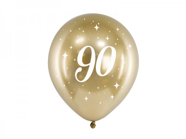 Ballons 90, gold glossy, ca. 30 cm, 6 St.