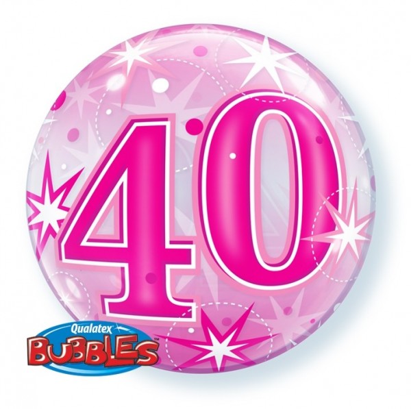 Ballongruß: Bubble 40 PINK, ca. 56 cm