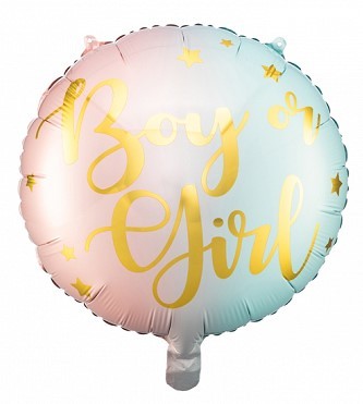 Folienballon Boy or Girl, Pastell ca. 45 cm