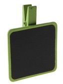 Tafel mit Mini Wäscheklammer hellgrün, Quadrat, ca. 4 x 4 cm, 6 St.