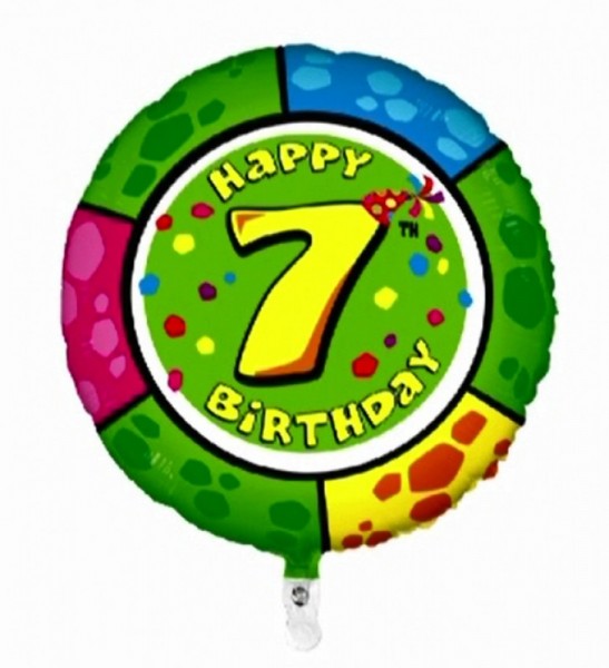 Ballongruß: Happy 7th Birthday, Animaloons, ca. 50 cm
