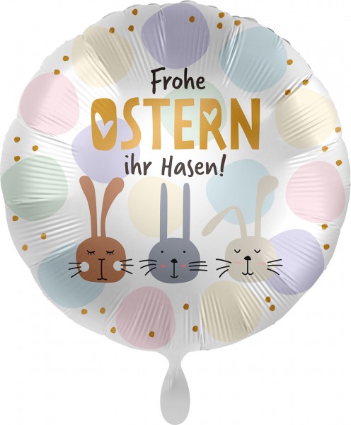 Folienballon Frohe Ostern Ihr Hasen, ca. 45 cm