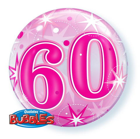 Ballongruß: Bubble 60 PINK, ca. 56 cm