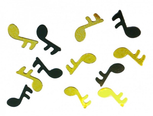 Folien-Konfetti Noten , schwarz/ gold, Box ca. 5,7x4x1,2 cm