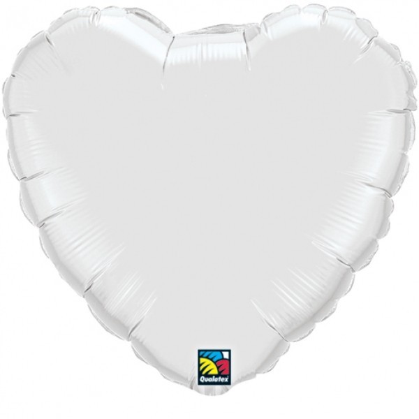 Ballongruß: Herz, weiß, ca. 45 cm