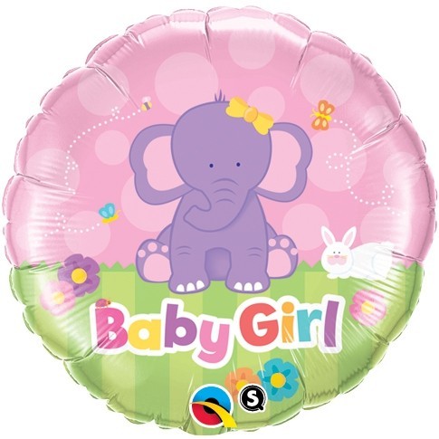 Ballongruß: Baby Girl, Elefant, ca. 45 cm