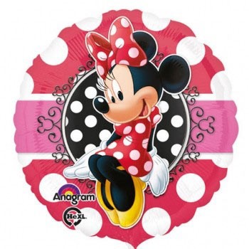 Ballongruß: Minnie Mouse Polka Dots, ca. 45 cm