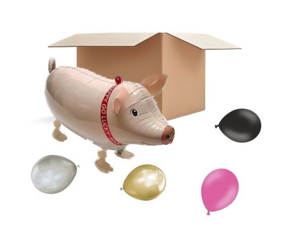 Ballongruß: Schwein, Airwalker, ca. 60 cm