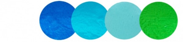 Konfetti Punkte in blau/grün aus Metallic-Folie, ca. 2 cm, 15 gr.