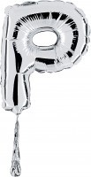 Folienballon Buchstabe P, silber, ca. 35 cm, für Luftbefüllung