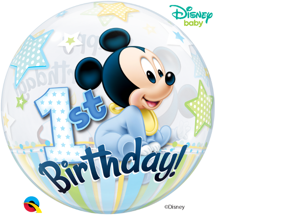 Bubble 1ter Geburtstag Mickey Mouse, ca. 56 cm