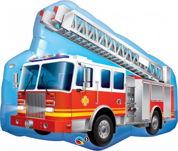 Ballongruß XL: Feuerwehr, Qualatex, ca. 87 cm