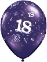 5 MINI-Zahlenballons 18, bunt gemischt, Qualatex