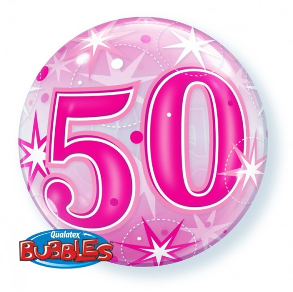 Ballongruß: Bubble 50, PINK, ca. 56 cm
