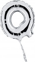 Folienballon Buchstabe Q, silber, ca. 35 cm, für Luftbefüllung