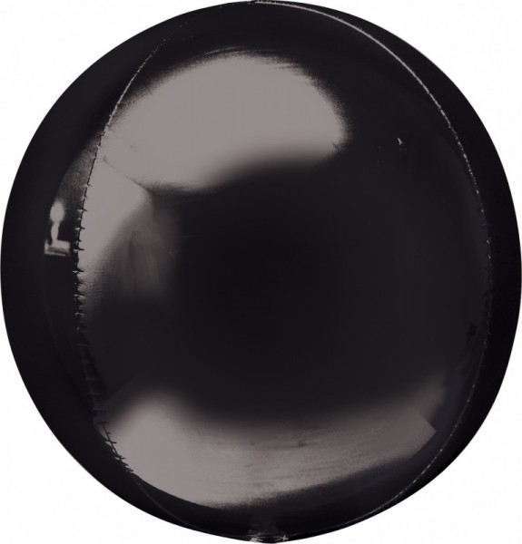 Folienballon Ball/Kugel Orbz , ca. 40 cm, schwarz