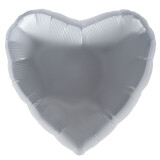 Folienballon Herzballon Silber - 90 cm