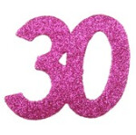 Konfetti 30 - Glitter Pink - 6 x 5 cm - 6 St.