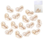 Herzen Holz Love - 1,5 x 2,5 cm - 12 St.