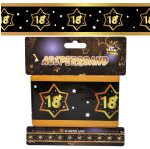 Absperrband 18 -  schwarz/gold - 15 Meter
