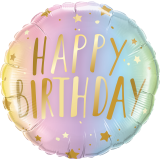 Folienballon Happy Birthday -  Ombre - 45 cm