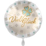Ballongruß: Viel Glück Glücksklee - 35 cm