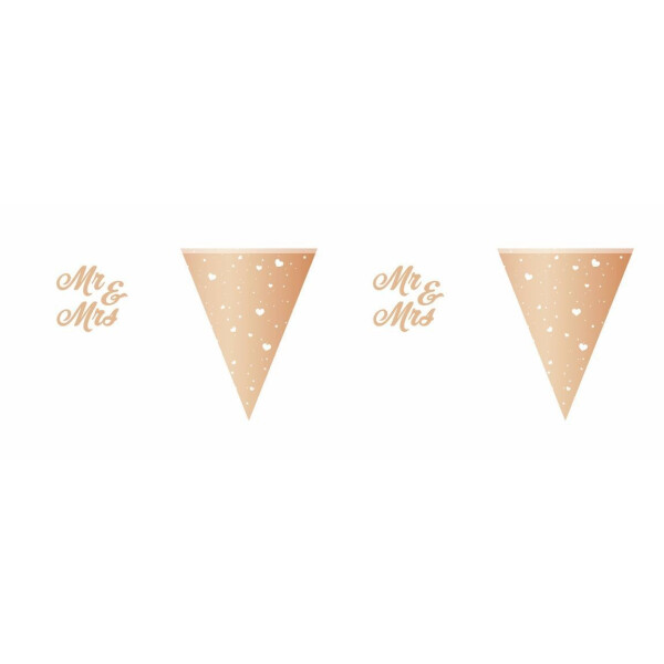 Wimpelkette Mr & Mrs - Rosegold - 6 Meter