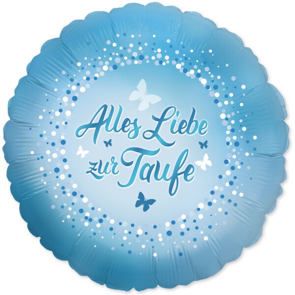 Folienballon Taufe - Hellblau - 45 cm