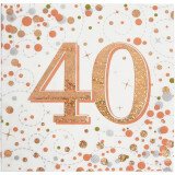 Servietten 40 Konfetti - Rosegold Weiß - 33 x 33 cm...