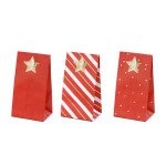 DIY Adventskalender - 24 Tüten, Aufkleber, Klammern - Rot Gold