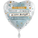 Ballongruß: Mr & Mrs - Herzlichen Glückwunsch zu Eurer Hochzeit - 35 cm