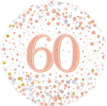 Folienballon 60 Konfetti - Rosegold Holografie -  45 cm
