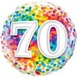 Folienballon 70 Konfetti -  45 cm