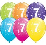 6 Zahlenballons 7 - Tropical - 30 cm