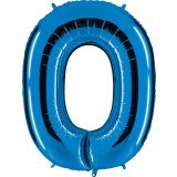 Folienballon Zahl 0 - Blau - 66 cm