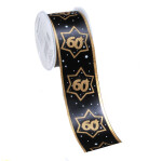 Geschenkband 60 - Schwarz Gold - 3 Meter