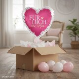 Ballongruß: Herz, Für Dich von Herzen - Pink -...