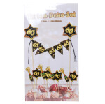 Cake Topper Tortendeko 60 - Schwarz Gold - 9 tlg.