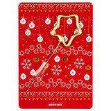 Karte mit Miniwunderkerze Weihnachten - Rot