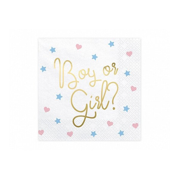 Servietten Boy oder Girl - 33 x 33 cm - 20 St.