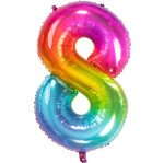 Ballongruß: Riesenzahl 8 - Bunt - 75 cm