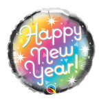 Ballongruß: Happy New Year - Regenbogenfarben - 35 cm