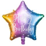 Folienballon Stern Happy Birthday Ombre - 45 cm