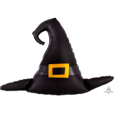 Ballongruß XL: Hexenhut- Schwarz Gold - 90 cm